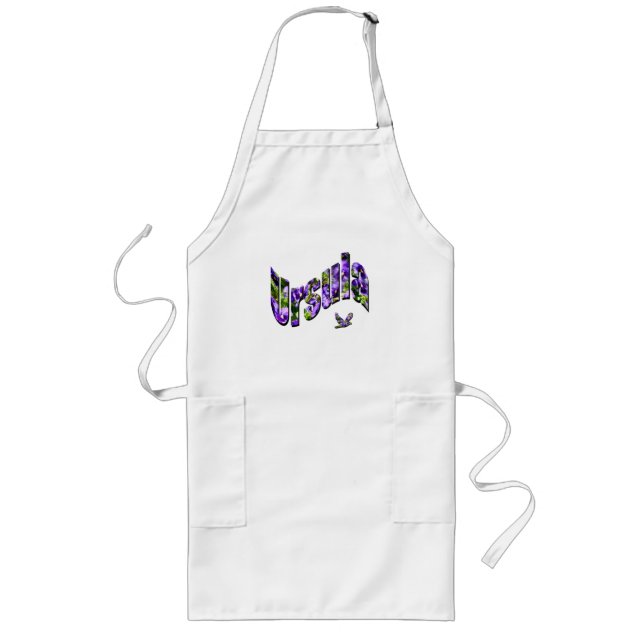 Floral Ursula Name, Long Apron (Front)