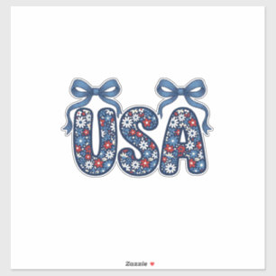 Floral USA Bow Patriotic Vector Design_1