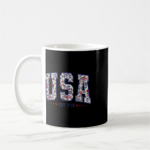 Floral Usa Est 1776 Patriotic Wildflower 4th Of Ju Coffee Mug