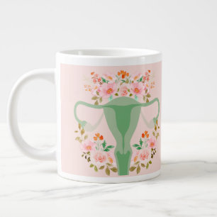 Floral Uterus mug- (Sage)  Large Coffee Mug