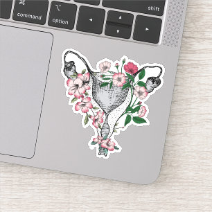 Floral Uterus Vinyl Sticker