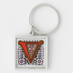 Floral 'V' - Keychain