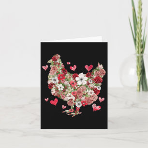Floral Valentine Chicken - Western Valentine Men W Card
