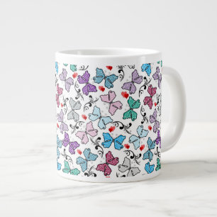 Floral Valentine Pattern Large Coffee Mug