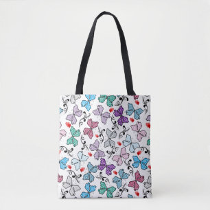 Floral Valentine Pattern Tote Bag