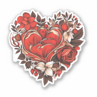 Floral Valentine Sticker