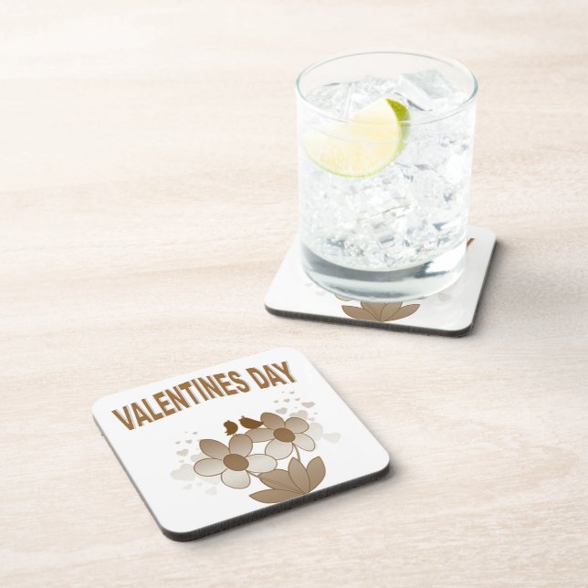 Floral Valentines Day Coaster (Right Side)