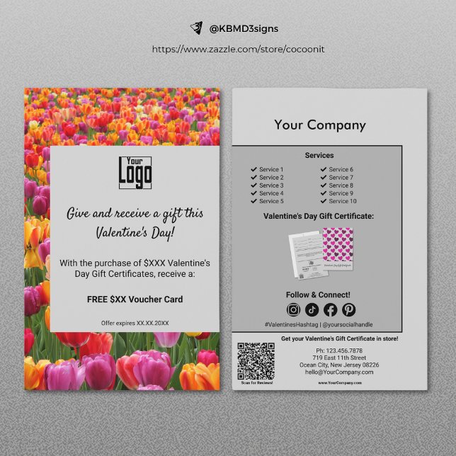 Floral Valentine's Day Gift Certificate Promotion Flyer (Floral Valentine's Day Gift Certificate Promotion Flyer)