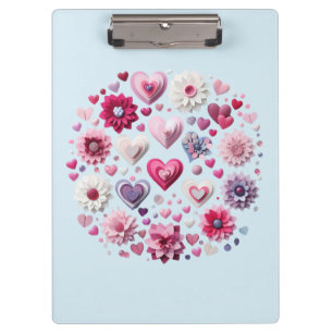 Floral Valentine's Day Heart Clipboard