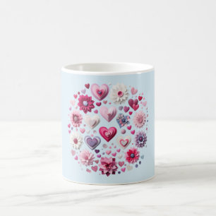 Floral Valentine's Day heart Coffee Mug