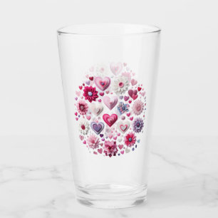 Floral Valentine's Day heart Glass