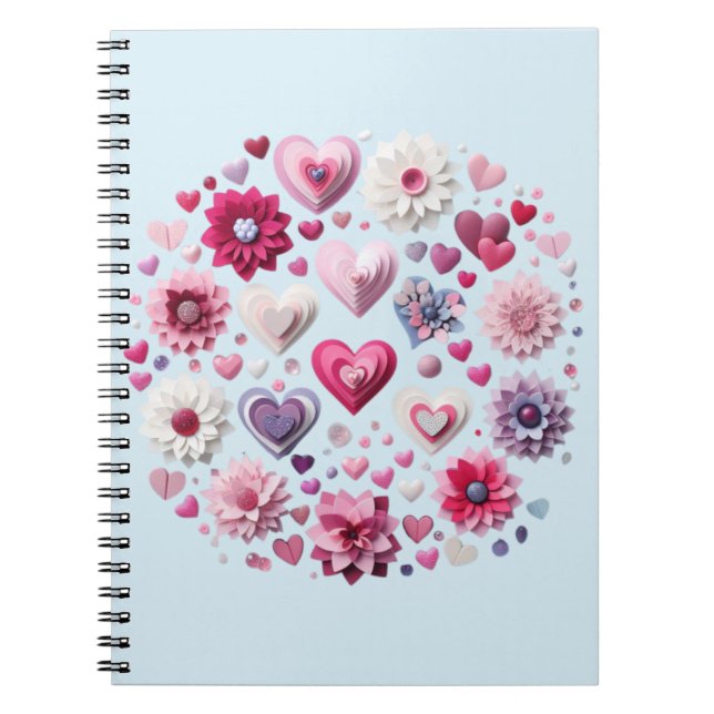 Floral Valentine's Day heart Notebook (Front)