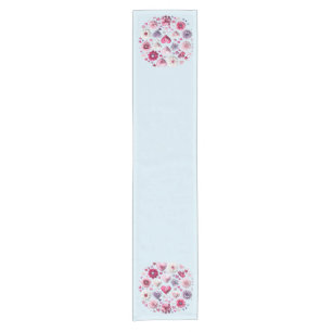 Floral Valentine's Day Heart Short Table Runner