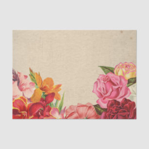 Floral Valentine's Day Roses & Other Flowers Tissue Paper