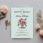 Floral Vase Rustic Whimsical BIRTHDAY PARTY Custom Invitation<br><div class="desc">Perfect cute card for a fun invitation! Hand made art for you! Perfect for a birthday party, bridal shower, bachelorette party, engagement party, save the date, or other occassion. FULLY CUSTOMIZABLE! Click on “Personalise” above to edit the text. Click "edit using design tool" to adjust the fonts, colours and placements...</div>