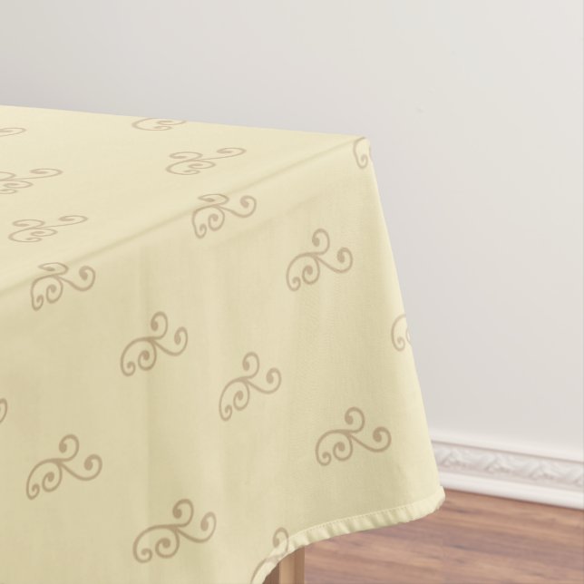 Floral vectpr on light cream beige tablecloth (In Situ)