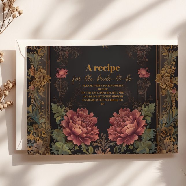 Floral Victorian Gothic Bridal Shower Enclosure Card (Creator Uploaded)