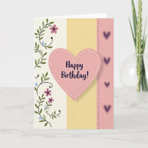 Floral Vine Birthday Card