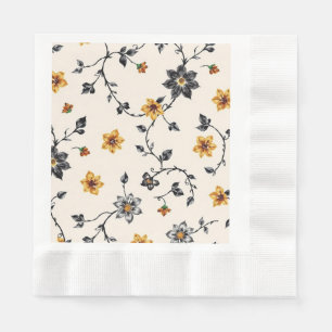 Floral Vine Pattern Coined Paper Napkin