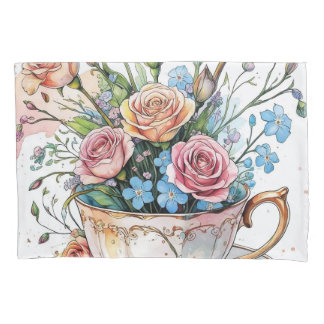 Floral Vine Pattern – Soft Watercolor Boho art Pillowcase