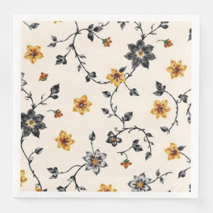Floral Vine Pattern Standard Dinner Paper Napkin