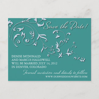 Floral Vine Save the Date Postcard