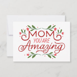 Floral Vines Boarder Mum you are amazing Thank You Card