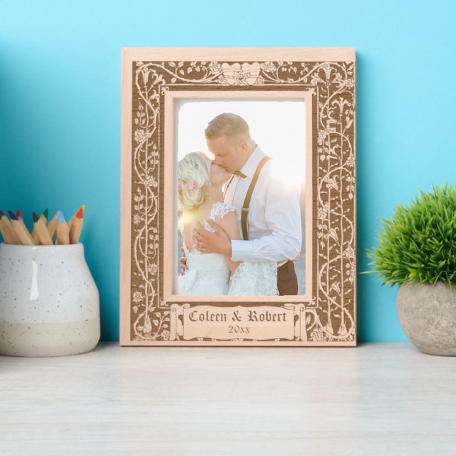 Floral Vines Entwining 2 Hearts by Walter Crane  Etched Frames (Creator Uploaded)