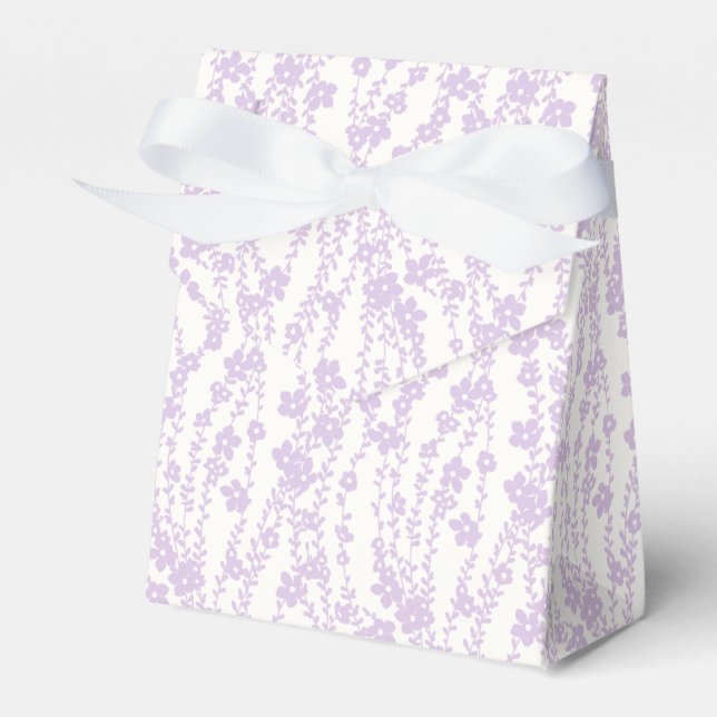 Floral Vines (Ivory - Lavender) Favour Box (Front Side)