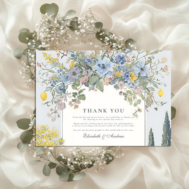 Floral Vineyard  Wildflower Thank You Card (Creator Uploaded)