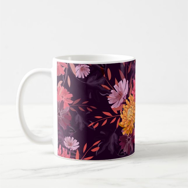 Floral Vintage: Autumn Garden Splendour Coffee Mug (Left)
