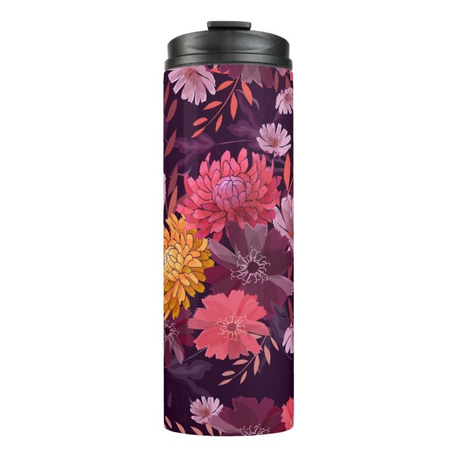 Floral Vintage: Autumn Garden Splendour Thermal Tumbler (Front)