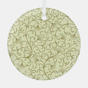 Floral Vintage: Beautiful Backdrop Illustration Glass Tree Decoration