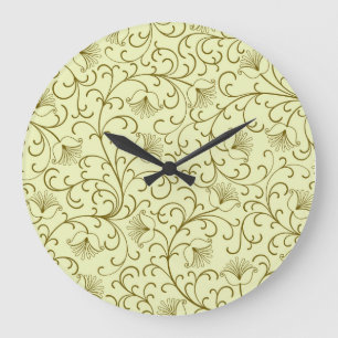 Floral Vintage: Beautiful Backdrop Illustration Large Clock