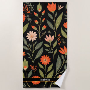 Floral Vintage Beautiful Trendy Collection Beach Towel