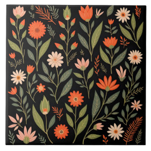 Floral Vintage Beautiful Trendy Collection Ceramic Tile