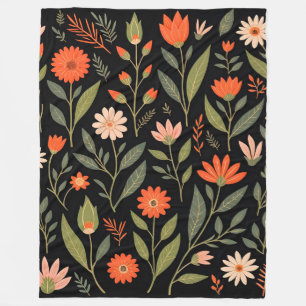 Floral Vintage Beautiful Trendy Collection Fleece Blanket