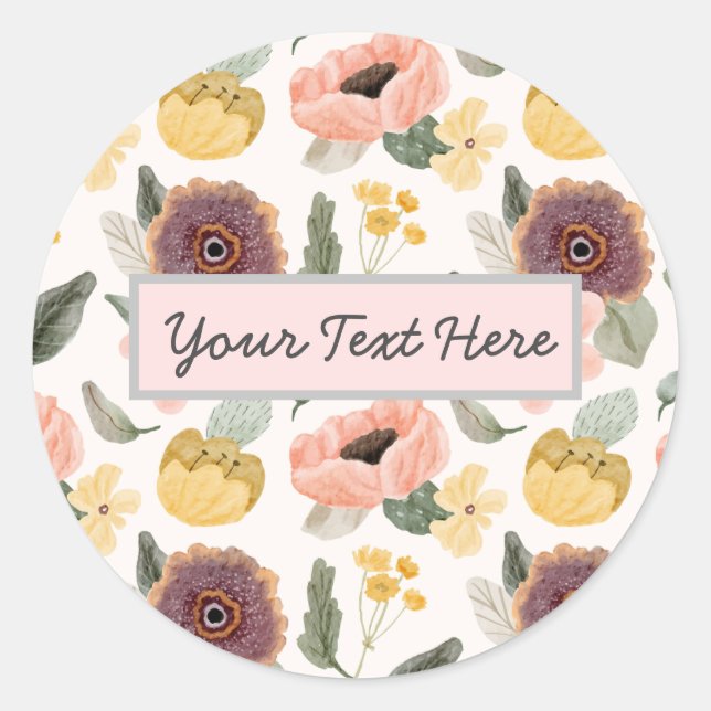 Floral Vintage Blank Sticker (Front)