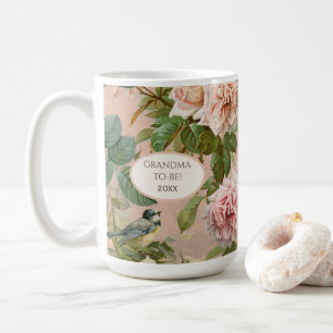Floral Vintage Blush Roses Yellow Grandma to be Coffee Mug