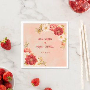 Floral Vintage Boho Wedding Napkin