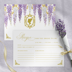 Floral Vintage Bridal Shower Recipe Card