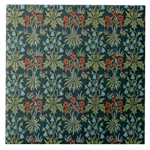 Floral Vintage Carnation Bluebell John Henry Dearl Ceramic Tile