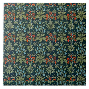 Floral Vintage Carnation Bluebell John Henry Dearl Ceramic Tile