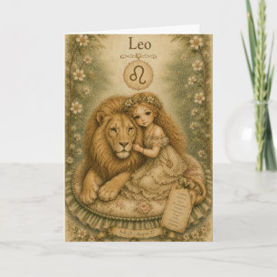 Floral vintage Essence zodiac- Leo Card