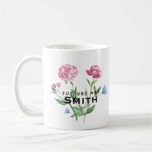 Floral Vintage Future Mrs Customisable Coffee Mug