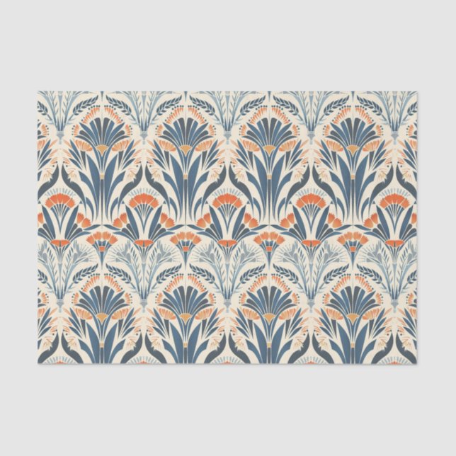 Floral Vintage-Inspired Art Deco Tissue Paper (Front)