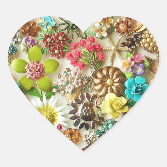 Floral Vintage Jewels Sticker (Front)