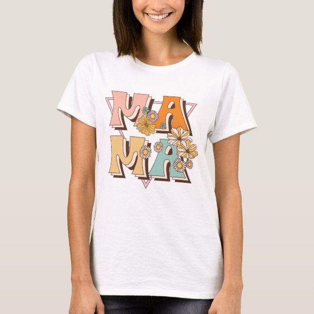 Floral Vintage Mama T-Shirt (Front)