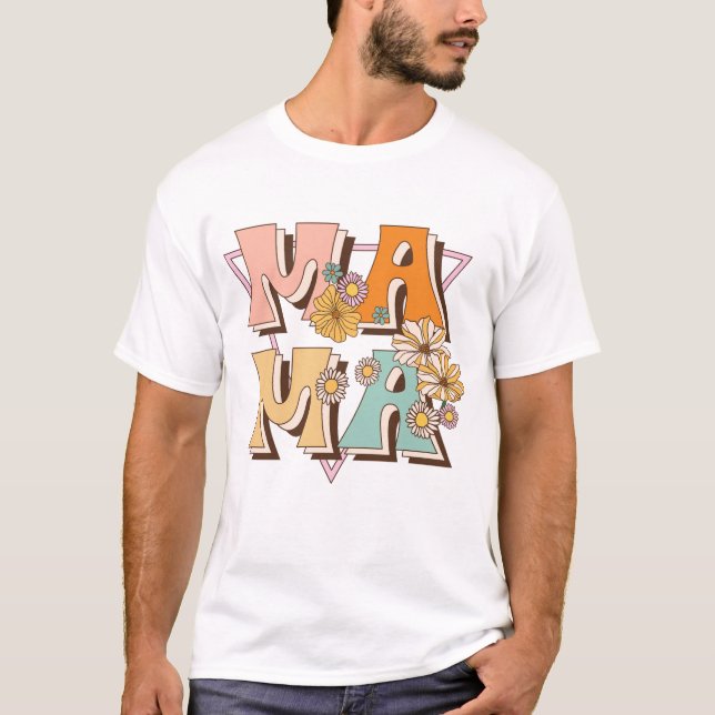 Floral Vintage Mama T-Shirt (Front)