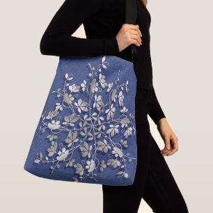 floral vintage mandala on grunge background crossbody bag